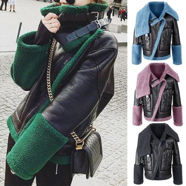 ermonn women lamb wool coat casual autumn winter warm jacket long sleeve zipper motorcycle coat pu leather outerwear1, Black;brown
ermonn women lamb wool coat casual autumn winter warm jacket long sleeve zipper motorcycle coat pu leather outerwear1, Black;brown