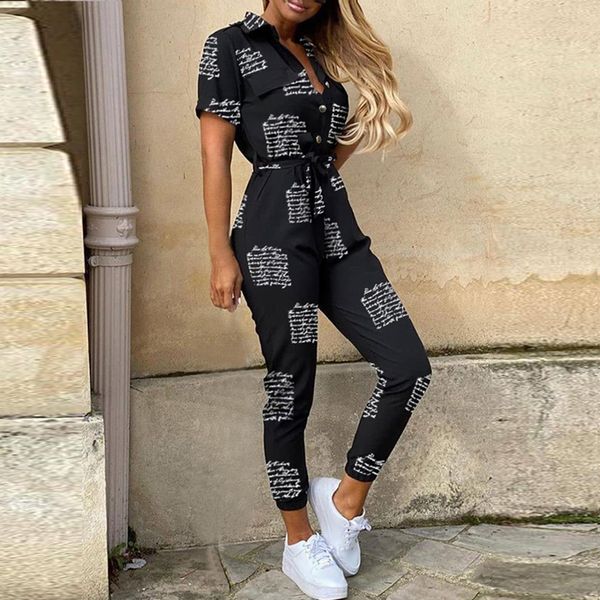 2020 letter print jumpsuit women summer lace up deep v neck button shirt overalls short sleeve office lady one piece romper belt t200701, Black;white
2020 letter print jumpsuit women summer lace up deep v neck button shirt overalls short sleeve office lady one piece romper belt t200701, Black;white