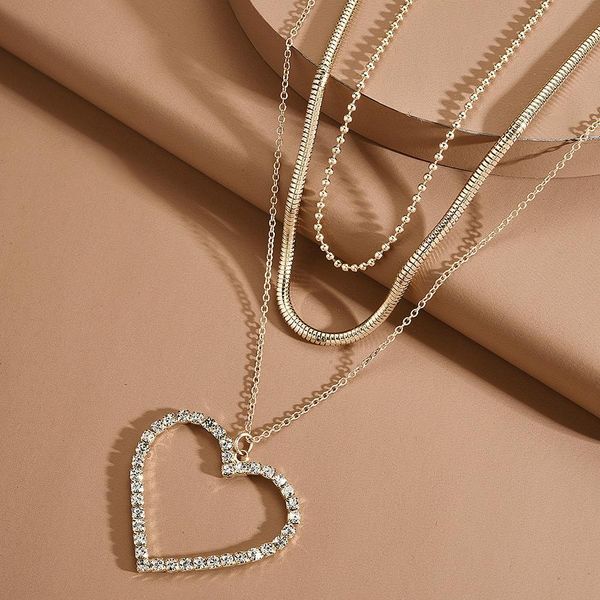 new multi layer hollow love rhinestone pendant necklace women elegant gold color meatl statement choker necklace wedding jewelry sqcggk, Silver
new multi layer hollow love rhinestone pendant necklace women elegant gold color meatl statement choker necklace wedding jewelry sqcggk, Silver