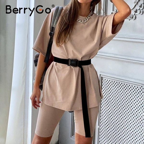berrygo casual women's two piece suit outfits including belt fashion summer set home loose sports leisure suit women tracksuit y201128, Gray
berrygo casual women's two piece suit outfits including belt fashion summer set home loose sports leisure suit women tracksuit y201128, Gray