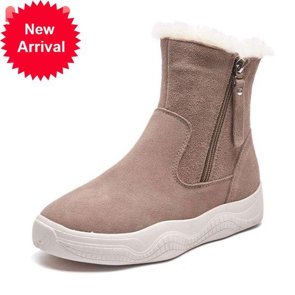 2021 new royal leather snow ankle warm fur zipper apartment short boots women's shoes size 35-40, Black
2021 new royal leather snow ankle warm fur zipper apartment short boots women's shoes size 35-40, Black