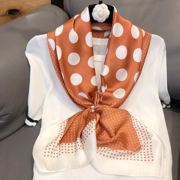 scarves spring and autumn style polka dot printed scarf imitated silk fabric women's 90 travel sun-resistant decoration, Blue;gray
scarves spring and autumn style polka dot printed scarf imitated silk fabric women's 90 travel sun-resistant decoration, Blue;gray