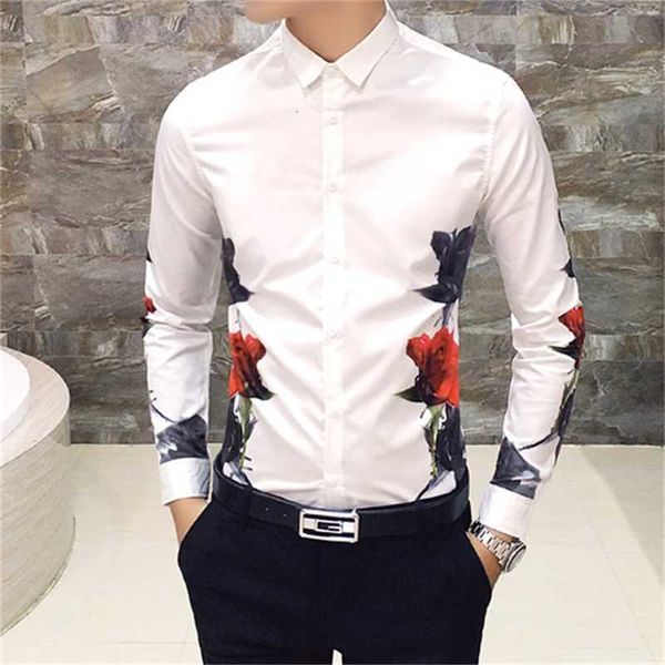 men printed shirt long sleeve 2021 new casual shirt dress slim fashion camisa masculina mens floral, White;black
men printed shirt long sleeve 2021 new casual shirt dress slim fashion camisa masculina mens floral, White;black