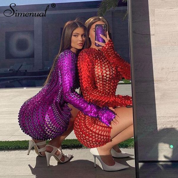 simenual hollow out party dress for women long sleeve night clubwear bodycon fashion solid hole skinny mini dresses, Black;gray
simenual hollow out party dress for women long sleeve night clubwear bodycon fashion solid hole skinny mini dresses, Black;gray