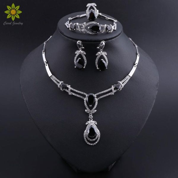 classic water drop necklace earrings set luxury silver color jewelry sets for women wedding with black cubic zircon
classic water drop necklace earrings set luxury silver color jewelry sets for women wedding with black cubic zircon