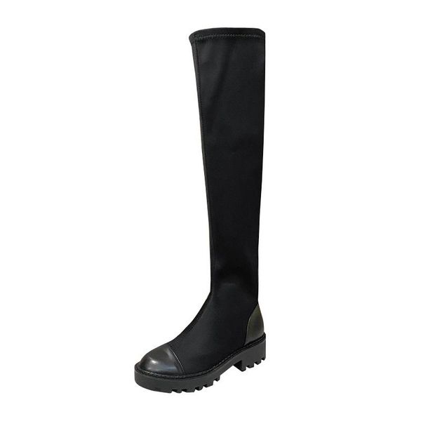 boots 2021 women's over-the-knee black slim tall knight long thick heel