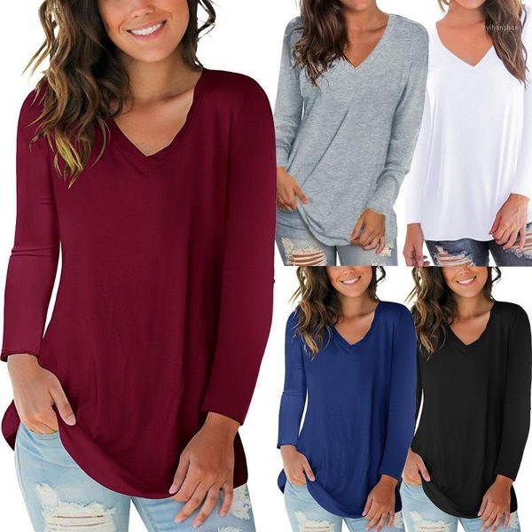 new women autumn t-shirt solid color v neck long sleeve casual tee female fall basic tees all-matching plus size 4xl 5xl1, White
new women autumn t-shirt solid color v neck long sleeve casual tee female fall basic tees all-matching plus size 4xl 5xl1, White