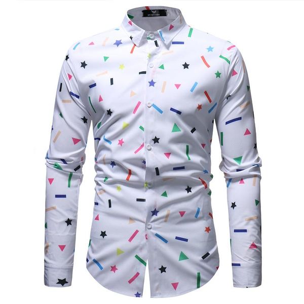 fashion star print shirt men camisa hombre 2020 brand slim fit long sleeve dress shirt men casual holiday party shirts for, White;black
fashion star print shirt men camisa hombre 2020 brand slim fit long sleeve dress shirt men casual holiday party shirts for, White;black