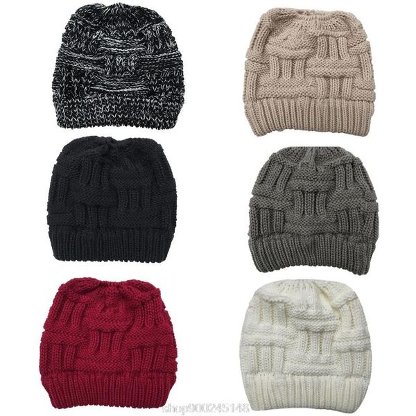 women winter chunky plaid knitted beanie hat with hole high messy bun stretch skull cap ear warmer n17 20 dropshipping, Blue;gray
women winter chunky plaid knitted beanie hat with hole high messy bun stretch skull cap ear warmer n17 20 dropshipping, Blue;gray