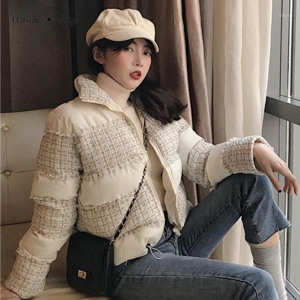 whitney wang 2020 autumn winter fashion streetwear tweed padded coat women thick warm parka jacket outwear overcoat1, Black
whitney wang 2020 autumn winter fashion streetwear tweed padded coat women thick warm parka jacket outwear overcoat1, Black