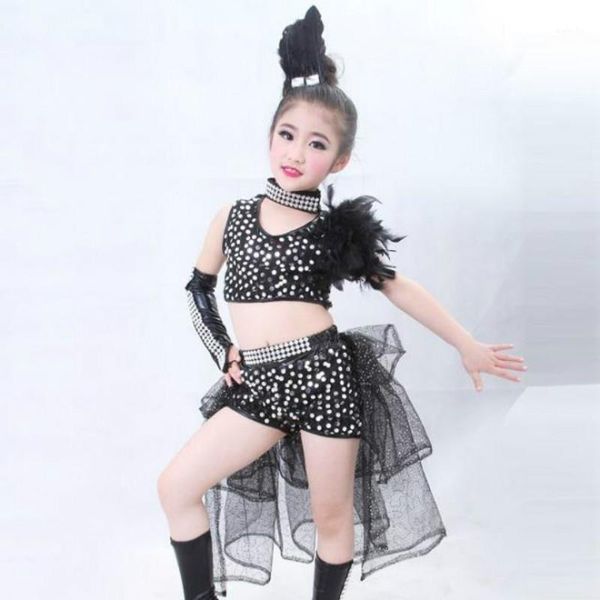girls latin dance jazz dance costume children sequin stage performance hip-hop modern costume1, Black;red
girls latin dance jazz dance costume children sequin stage performance hip-hop modern costume1, Black;red