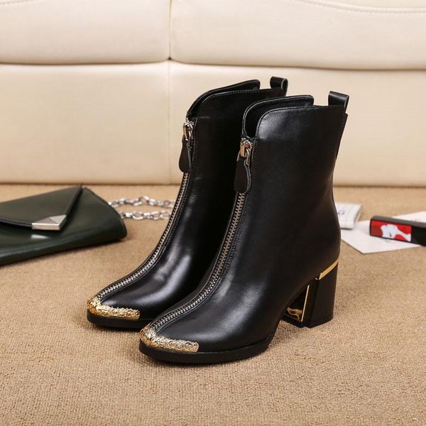 boots winter women front zipper leather square toe shoes heels metal chaussures femme warm, Black
boots winter women front zipper leather square toe shoes heels metal chaussures femme warm, Black