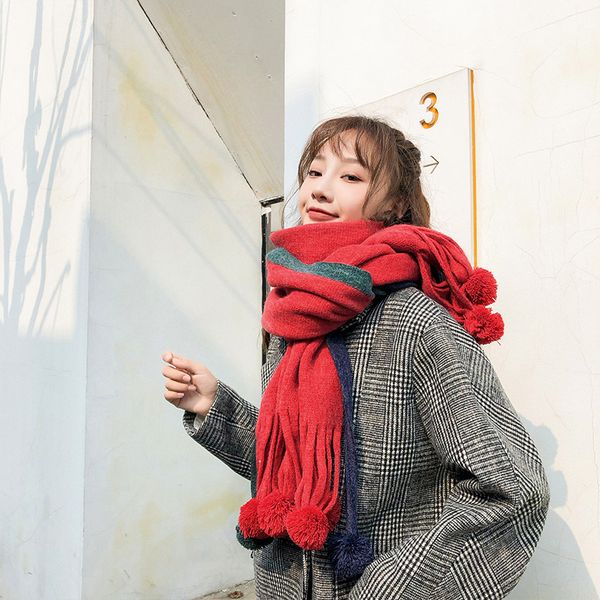 scarf women's winter long brand ball ball warm thickened imitation cashmere student versatile new shawl neck klwe, Blue;gray
scarf women's winter long brand ball ball warm thickened imitation cashmere student versatile new shawl neck klwe, Blue;gray