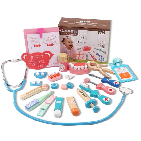 20pcs/set wooden toys funny pretend play real life cosplay doctor game toy dentist medicine box pretend doctor play for children y200428
20pcs/set wooden toys funny pretend play real life cosplay doctor game toy dentist medicine box pretend doctor play for children y200428