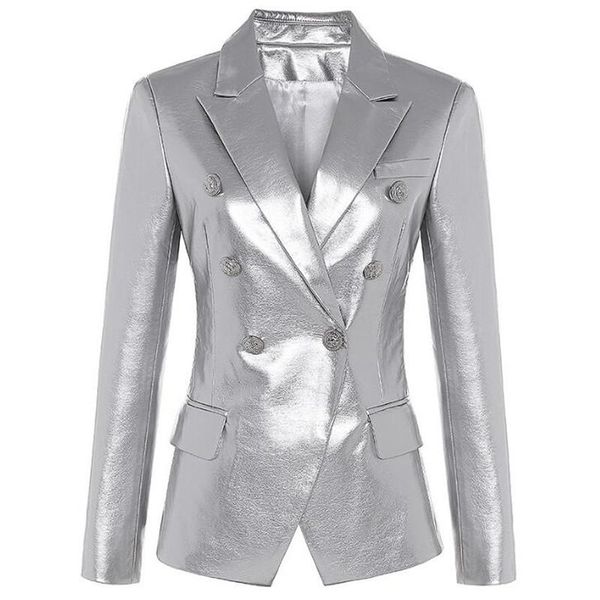 classic style silver color faux leather blazers and jackets 2020 new women autumn winter double breasted pu jacket coat, Black
classic style silver color faux leather blazers and jackets 2020 new women autumn winter double breasted pu jacket coat, Black