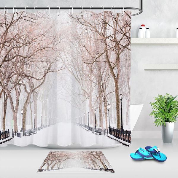 winter snow scene snow tree street bathroom polyester fabric waterproof shower curtain 12 hooks & bath doormat bathtub decor
winter snow scene snow tree street bathroom polyester fabric waterproof shower curtain 12 hooks & bath doormat bathtub decor