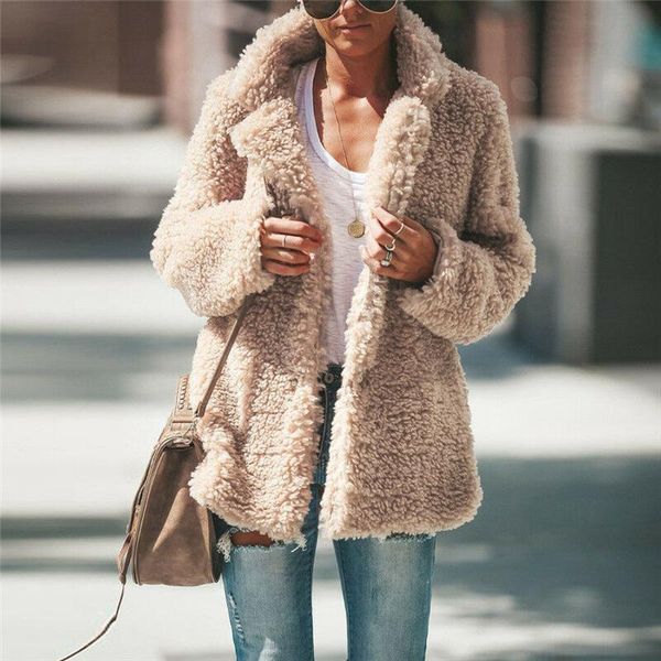 winter coat women lamb wool warm long jackets solid turn-down collar single breasted pockets 2021 new korean loose elegant, Black
winter coat women lamb wool warm long jackets solid turn-down collar single breasted pockets 2021 new korean loose elegant, Black