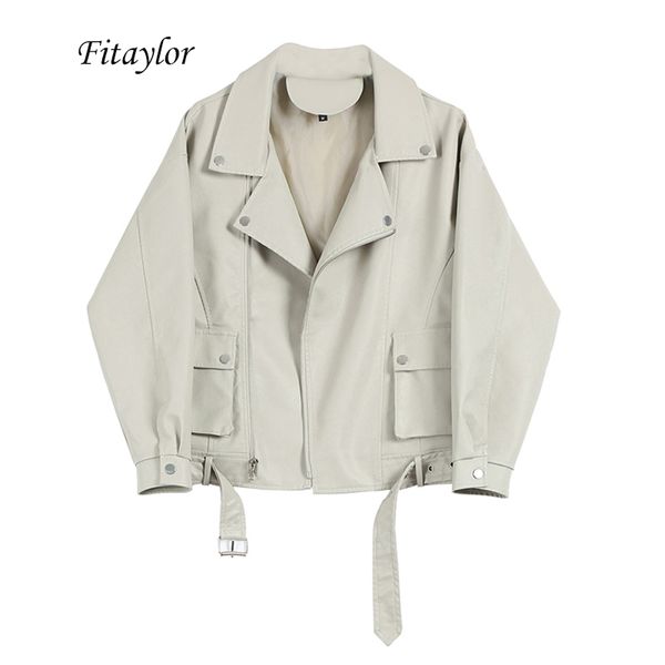 fitaylor new women faux leather jacket autumn faux soft pu zipper rivet biker overcoat female punk loose jacket with belt 201030, Black
fitaylor new women faux leather jacket autumn faux soft pu zipper rivet biker overcoat female punk loose jacket with belt 201030, Black