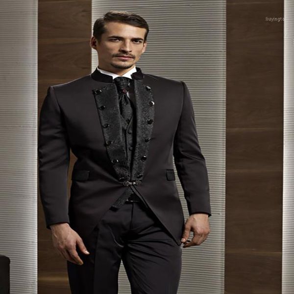 2020 special embroidered stand collar men suits groomsman suits for wedding men's formal prom tuxedos (jacket+pants+vest)1, White;black
2020 special embroidered stand collar men suits groomsman suits for wedding men's formal prom tuxedos (jacket+pants+vest)1, White;black