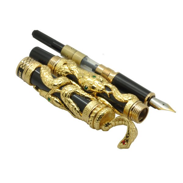 2020 Vip New Commemorate Gift Luxury Signature Roller Ball Antique Silver Fine Iridium Nib 3d Jinhao Snake Fountain Pen Rollerball Pen