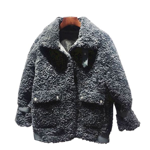 women cotton-padded jacket loose lamb gray wool jacket fur coat warm short lamb fur jackets length fur one-piece coat, Black
women cotton-padded jacket loose lamb gray wool jacket fur coat warm short lamb fur jackets length fur one-piece coat, Black