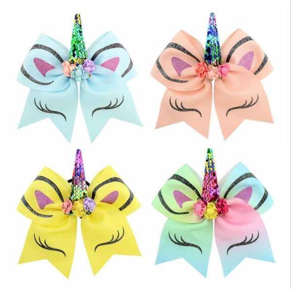 7-8'' girl sequin shipping party 5pcs large unicorn hair bows with elastic band ponytail holder for cheer
7-8'' girl sequin shipping party 5pcs large unicorn hair bows with elastic band ponytail holder for cheer