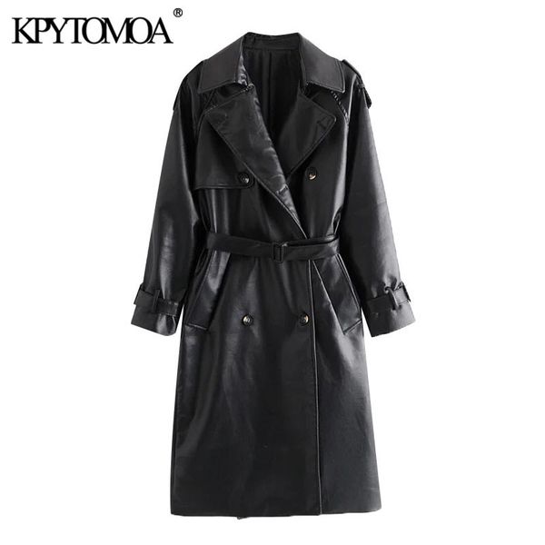 kpytomoa women fashion with belt double breasted faux leather trench coat vintage long sleeve female outerwear chic overcoat lj201128, Tan;black
kpytomoa women fashion with belt double breasted faux leather trench coat vintage long sleeve female outerwear chic overcoat lj201128, Tan;black