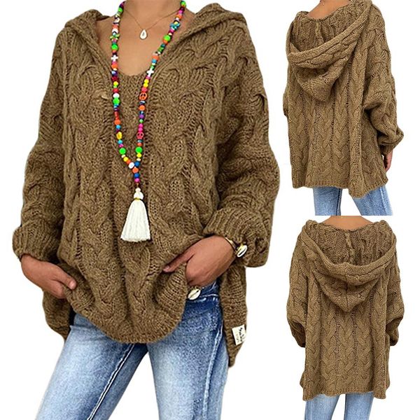 2020 women autumn solid color long sleeve braided hooded pullover knitted sweater womens clothing pull femme, White;black
2020 women autumn solid color long sleeve braided hooded pullover knitted sweater womens clothing pull femme, White;black