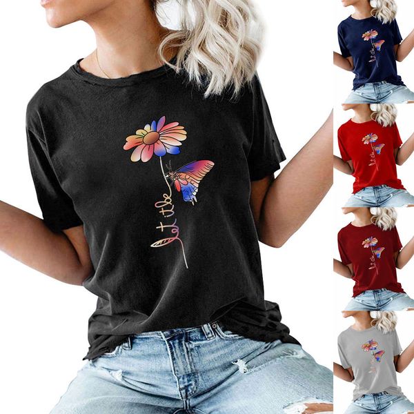 ruisi jichuang women's short sleeve daisy butterfly printed round neck t-shirt, Black;brown
ruisi jichuang women's short sleeve daisy butterfly printed round neck t-shirt, Black;brown
