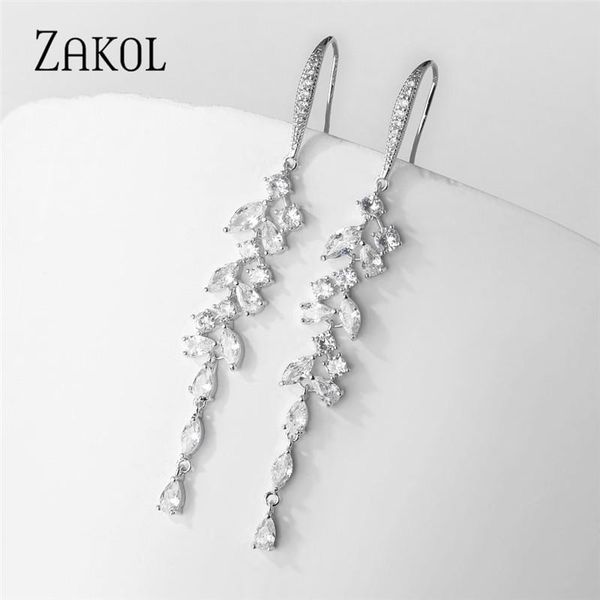 zakol luxury temperament bride wedding white stone leaves cubic zirconia long dangle earrings for women jewelry gift fsep2526, Silver
zakol luxury temperament bride wedding white stone leaves cubic zirconia long dangle earrings for women jewelry gift fsep2526, Silver