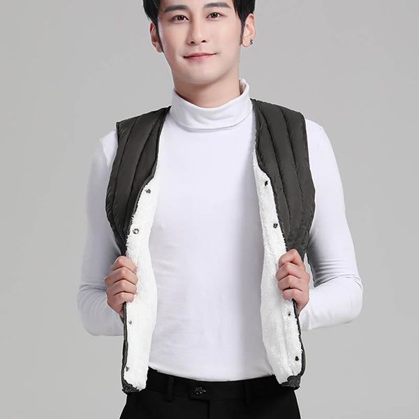 casual villus man vest down cotton vest men autumn winter warm sleeveless jacket v-neck button waistcoat windproof male, Black;white
casual villus man vest down cotton vest men autumn winter warm sleeveless jacket v-neck button waistcoat windproof male, Black;white