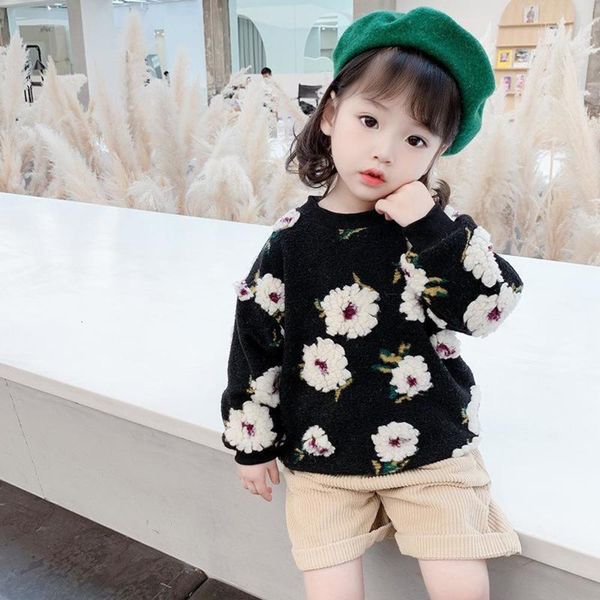 children's sweater thickened 2020 round neck kapok pullover with cotton liner girls' winter plush warm top, Black
children's sweater thickened 2020 round neck kapok pullover with cotton liner girls' winter plush warm top, Black