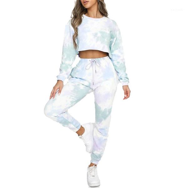 gym clothing 2021 fashion trend 2pcs suits women's tie-dye print round neck long sleeve crop trousers tracksuits autumn casual sets, White;black
gym clothing 2021 fashion trend 2pcs suits women's tie-dye print round neck long sleeve crop trousers tracksuits autumn casual sets, White;black