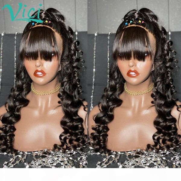 loose wave wig with bangs 360 lace frontal wig pre plucked with baby hair brazilian hair wigs for black women can do bun vici, Black;brown
loose wave wig with bangs 360 lace frontal wig pre plucked with baby hair brazilian hair wigs for black women can do bun vici, Black;brown