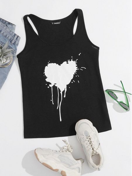 graphic print racerback tank d8ly#, White
graphic print racerback tank d8ly#, White