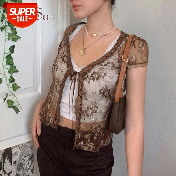 artsu floral lace brown transparent crop tshirt tie up short sleeve t shirt ladies frill mesh party tee shirts 2021 ts52650 #j188, White
artsu floral lace brown transparent crop tshirt tie up short sleeve t shirt ladies frill mesh party tee shirts 2021 ts52650 #j188, White