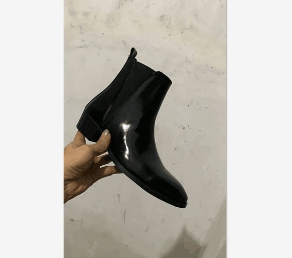 real picture high genuine leather zip men boots outer elastic fastener pearlescent inner catwalk fashion boots, Black
real picture high genuine leather zip men boots outer elastic fastener pearlescent inner catwalk fashion boots, Black