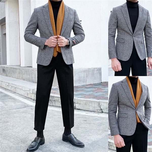 men tuxedos groom wedding suits custom made mens suits notched lapel double breasted glen plaid formal mens suit, Black;gray
men tuxedos groom wedding suits custom made mens suits notched lapel double breasted glen plaid formal mens suit, Black;gray