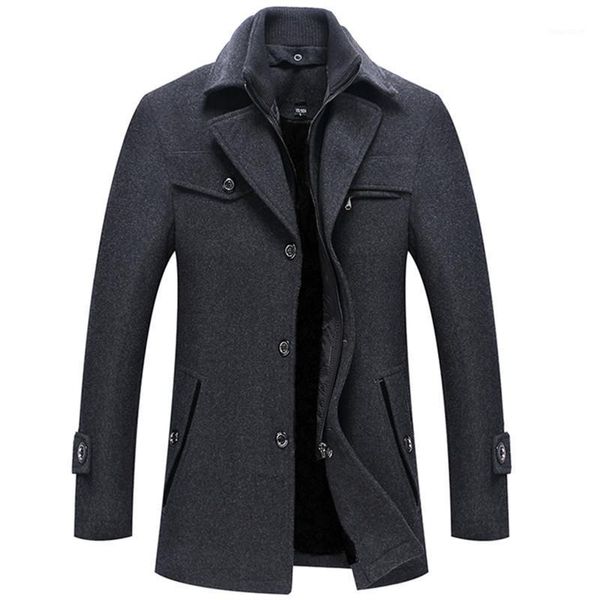 2020 winter men's casual wool trench blends coat business medium long solid color thicken slim windbreaker warm overcoat jacket1, Black
2020 winter men's casual wool trench blends coat business medium long solid color thicken slim windbreaker warm overcoat jacket1, Black
