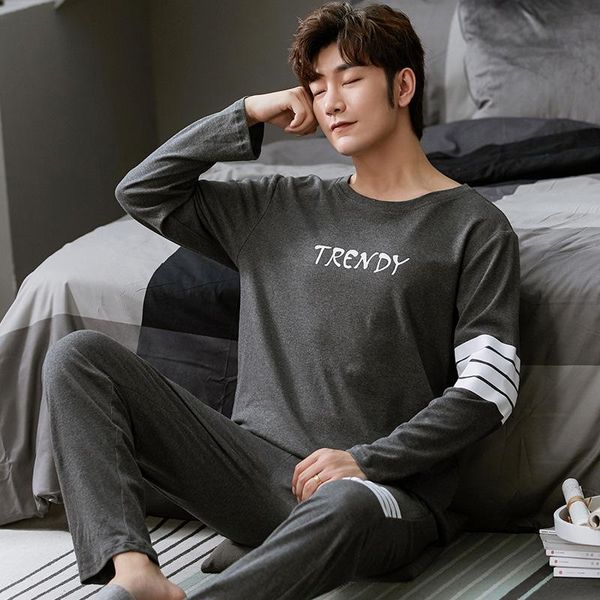autumn winter men's cotton pajamas letter striped sleepwear gray pajama sets casual sleep&lounge pyjamas plus size 4xl pijama, Black;brown
autumn winter men's cotton pajamas letter striped sleepwear gray pajama sets casual sleep&lounge pyjamas plus size 4xl pijama, Black;brown
