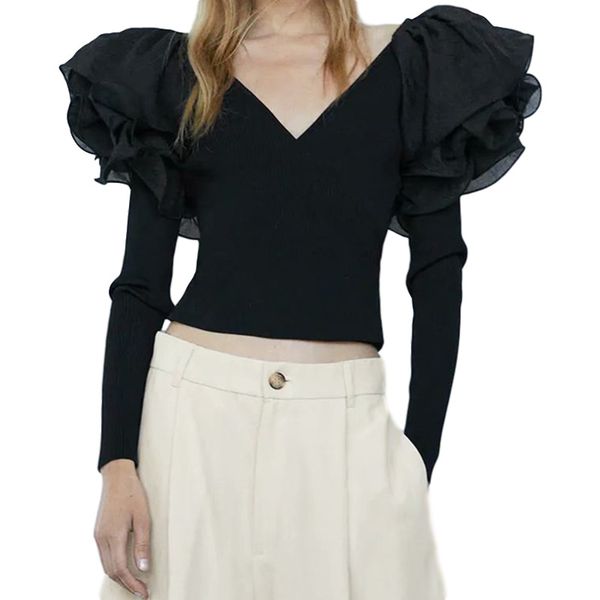 puwd vintage mulher rendas puff manga s 2020 moda senhoras outono v pescoo retalhos feminino chique camisola de malha macia, White
puwd vintage mulher rendas puff manga s 2020 moda senhoras outono v pescoo retalhos feminino chique camisola de malha macia, White