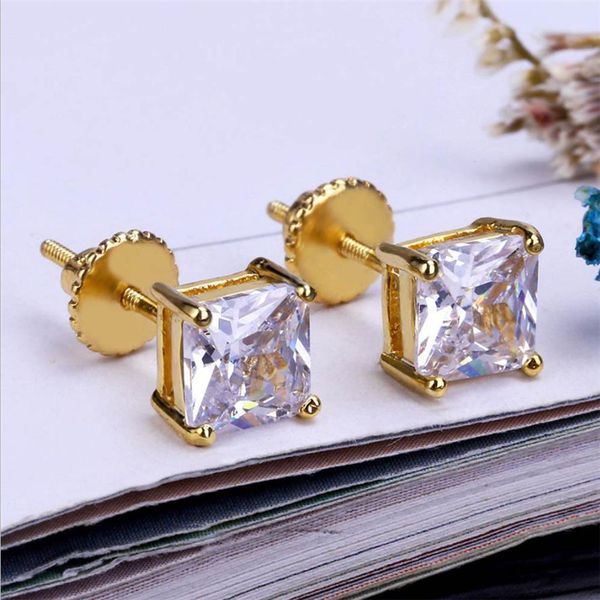 pavé girls four claw shiny diamond stud men women punk rock jewelry earrings classic 18k neutral stud valentines day party engagement gifts, Golden;silver
pavé girls four claw shiny diamond stud men women punk rock jewelry earrings classic 18k neutral stud valentines day party engagement gifts, Golden;silver