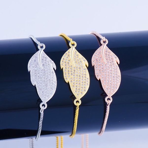 charm bracelets 2021 est design micro pave zircon leaf connector gold chains adjustable women fashion, Golden;silver
charm bracelets 2021 est design micro pave zircon leaf connector gold chains adjustable women fashion, Golden;silver