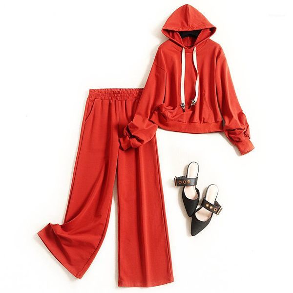 women 2020 fashion cotton casual suit spring drawstring hooded sweatshirt loose + wide leg pants active two piece set orange1, White
women 2020 fashion cotton casual suit spring drawstring hooded sweatshirt loose + wide leg pants active two piece set orange1, White