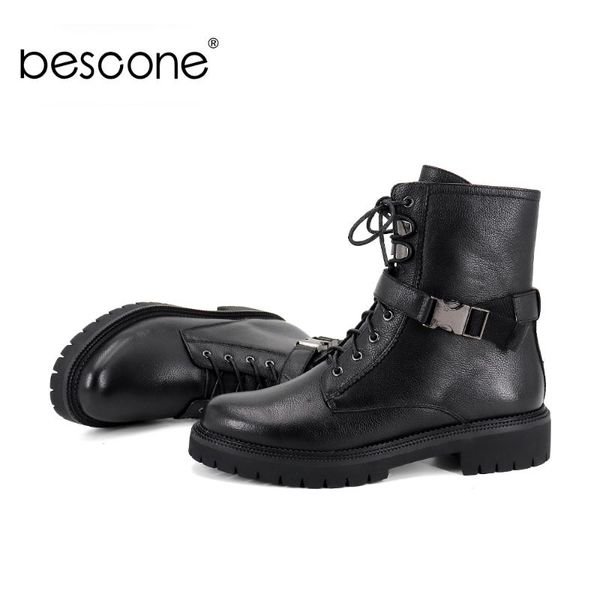 boots bescone casual ladies handmade metal decoration med heel shoes basic solid genuine leather square women bc383, Black
boots bescone casual ladies handmade metal decoration med heel shoes basic solid genuine leather square women bc383, Black