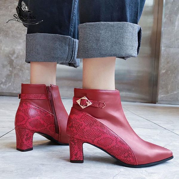 boots sgesvier pu leather fashion snakeskin buckle winter women short pointed toe thick high heel ankle size 32-46 g692, Black
boots sgesvier pu leather fashion snakeskin buckle winter women short pointed toe thick high heel ankle size 32-46 g692, Black