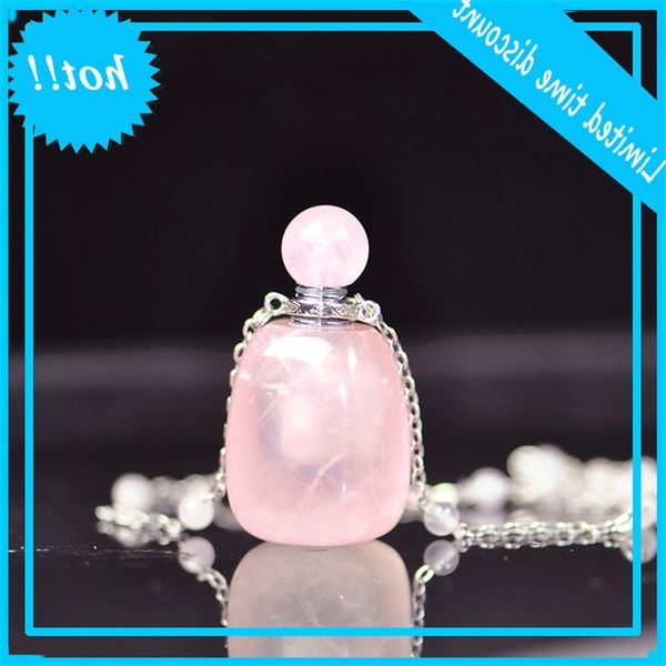 natural rose crystal essential oil perfume bottle jewelry oval quartz stone bottles pendant necklace with s925 real silver chain
natural rose crystal essential oil perfume bottle jewelry oval quartz stone bottles pendant necklace with s925 real silver chain