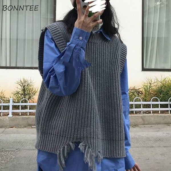 women's vests sweater vest women loose lazy solid korean version o-neck leisure all-match stylish ladies clothing simple student chic, Black;white
women's vests sweater vest women loose lazy solid korean version o-neck leisure all-match stylish ladies clothing simple student chic, Black;white