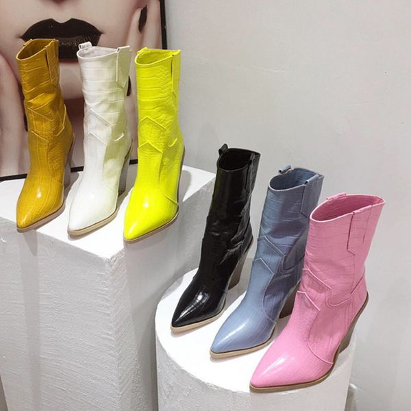 leather wedge high heel winter autumn shoes female ankle for women short western cowboy boots 35-41, Black
leather wedge high heel winter autumn shoes female ankle for women short western cowboy boots 35-41, Black