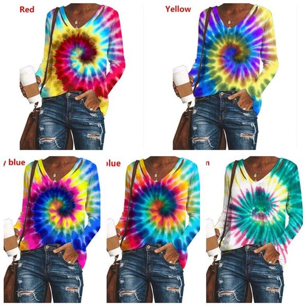 women designer clothes fashion tie-dye printed long-sleeved v-neck sweatershirt pullover blouse t-shirt autumn winter s-5xl e120503, White
women designer clothes fashion tie-dye printed long-sleeved v-neck sweatershirt pullover blouse t-shirt autumn winter s-5xl e120503, White